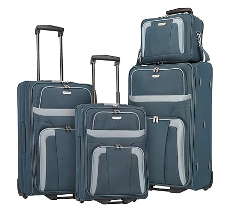 Travelite Koffer Orlando 2-Rad Trolley-Set 2 W L/M/S mit Flugbegleiter, 73 cm 193 Liters Blau (Marine) 98480-20