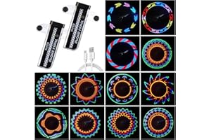 Zacro 2 Pack Upgraded Rechargeable Bike Wheel Lights, 32 Bright LED Spoke Light with Waterproof Design, Safety Bicycle Rim Li