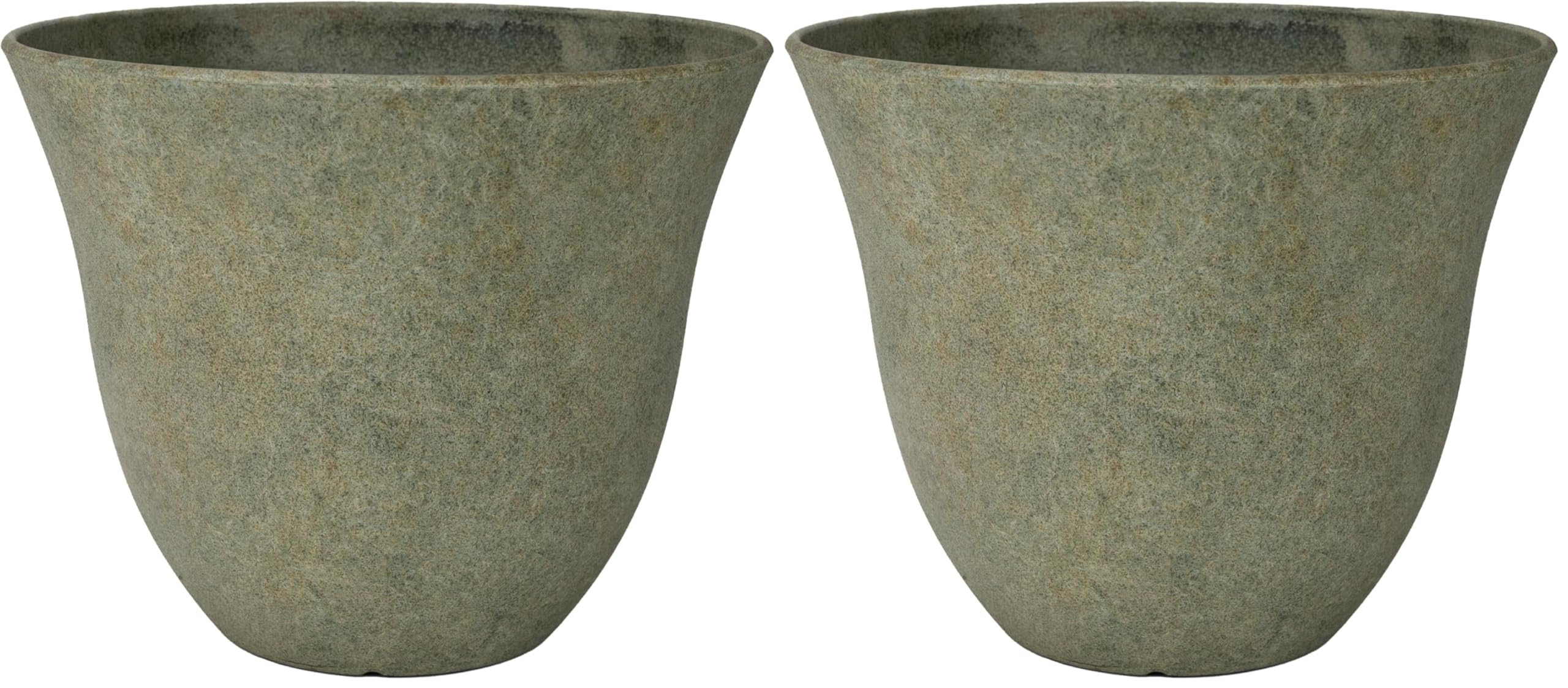 Classic Home and Garden Honeysuckle Resin Flower Pot Planter, Fossil Stone, 15" (Pack of 2) Image