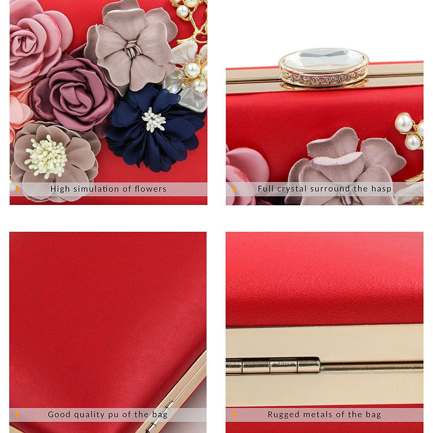 paradox women flower clutches evening handbags wedding clutch purse