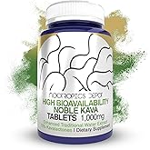 Nootropics Depot High Bioavailability Noble Kava Tablets | 1,000mg | 30 Count | Minimum 10% Kavalactones | Enhanced Traditional Water Extract