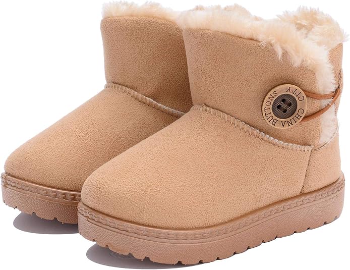 Amazon Com Kkidss Girls Boys Warm Cute Button Bailey Snow Boots