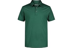 Nautica Boys' Active Short Sleeve Polo Shirt, Button Closure & Embossed Stripes, Breathable Performance Fabric