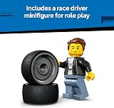 LEGO City Hot Rod Race Car Toy 60485 with Driver Minifigure and Folding Roof view 5