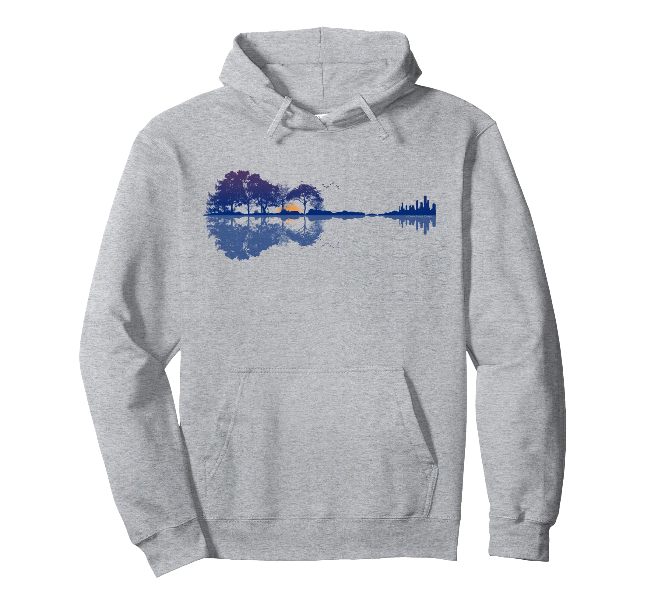 Guitar Lake Reflections Music and Guitar Lovers Pullover Hoodie