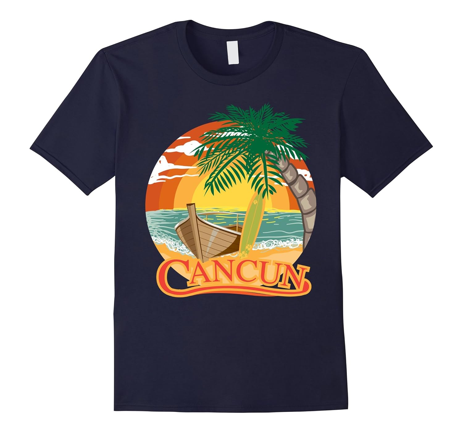 Cancun Mexico Beach Palm Tree T-Shirt Party Destination Gift-ANZ