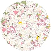 Serencatcher 100pcs Pink Silly Goose Party Favors Stickers, Silly Goose Theme Birthday Baby Shower Party Decorations Stickers for Water Bottles, Laptops, Skateboards, 20 Unique Designs