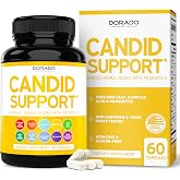 Candid Support Detox (60 Count) Advanced Candida Supplement with Probiotics Herbal Blend Extracts 11-in-1 for Women and Men Non-GMO, Third Party Tested, Gluten Free &amp; Made in USA