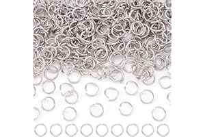 Craftdady 1000Pcs Stainless Steel Open Jump Rings 8mm Round 1mm Thick Connector Rings for Jewelry Making