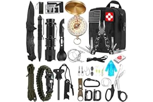 VERIFYGEAR Survival Kit, 32 in 1 Professional Emergency Survival Gear Equipment Tools First Aid Supplies with Molle Pouch Gifts Ideas for Men Families SOS Tactical Hiking Hunting Disaster Camping Adventures…