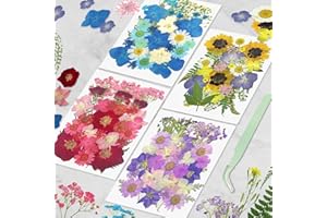 Demorex Pressed Flowers for Crafts, Dried Flower Natural Herbs Pressed for Scrapbooking Greeting Card DIY Bookmark Resin Epoxy Accessories Nails Decor Soap and Candle Making 134Pcs