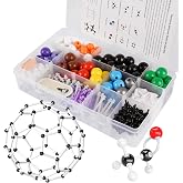 YCHOULEK Molecular Model Kit, 444 Pcs Organic Chemistry Structure Set | Includes with 136 atoms,158 bonds, Build Chemical Structure, C60 Fullerene, Visualize Organic Molecule, High School &amp; College