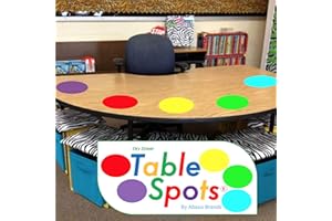 ABACO BRANDS New Larger Size! | The Original Table Spots for Teachers | No Staining, No Shadowing, Complete Erase! Dry Erase, 10 Pack Multicolor Circles, Wall Stickers, Decals