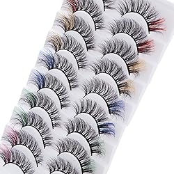 outopen Colored Lashes, False Eyelashes with