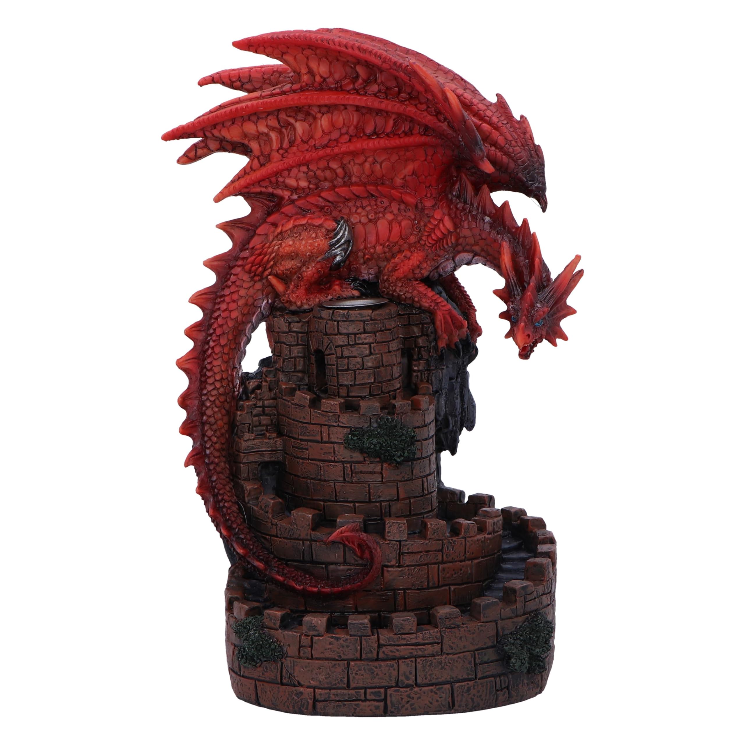 Nemesis Now Crimson Keep Dragon Backflow Incense Burner 22cm – Red Resin Fantasy Ornament