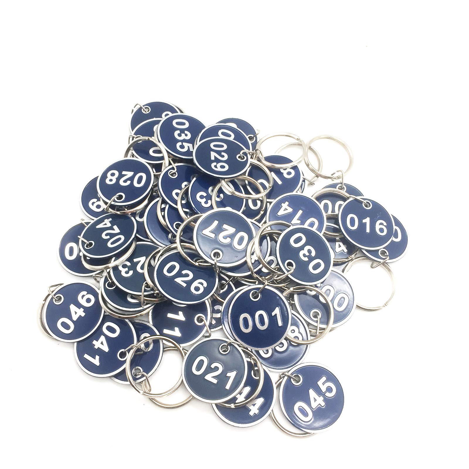 Key Tag Numbers Colorful Metal Number Tags Number Keyring Keychain Tags Metal Number Tags Multi-Purpose for Lockers Dormitory Hotel As Fobs Luggage Pet Name Label(Number 1-50) 50 Pieces