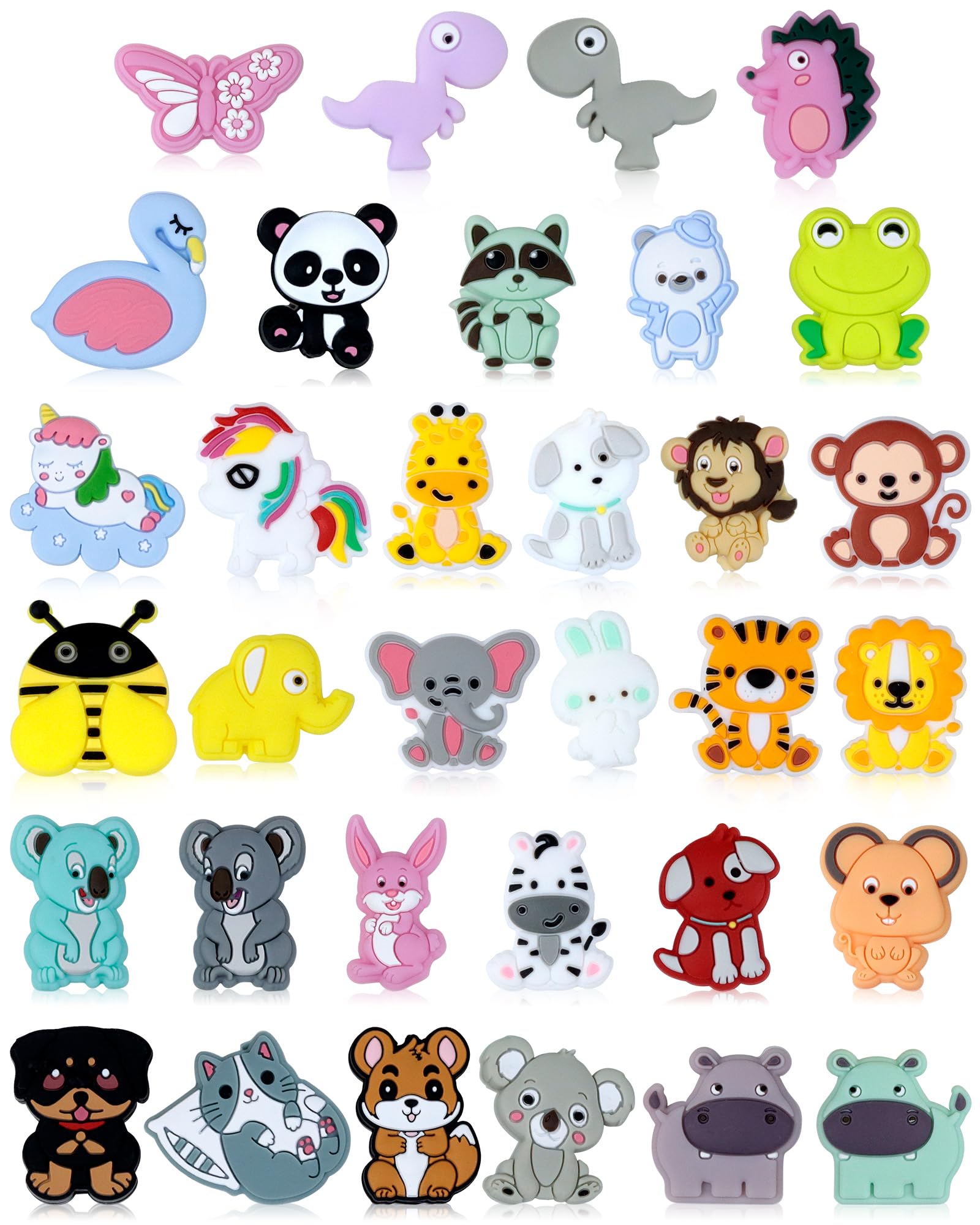 Photo 1 of 33PCS FIVEIZERO Focal Beads – Bulk Animal Charms for DIY Pens, Keychains, Bracelets, Necklaces, Lanyards, Beaded Pens, Crafting, and Creative Supplies