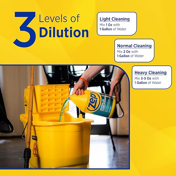 ZEP NEUTRAL PH INDUSTRIAL FLOOR CLEANER – 1 GALLON – ZUNEUT128 – CONCENTRATED PRO TRUSTED ALL-PURPOSE FLOOR CLEANER