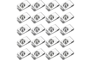 PATIKIL U-Style Clip-On Nut, 20 Pack M6-1 Regular Extruded U-Nut U-Type Fasteners Hardware Nuts for Automotive Metal Cars Mot