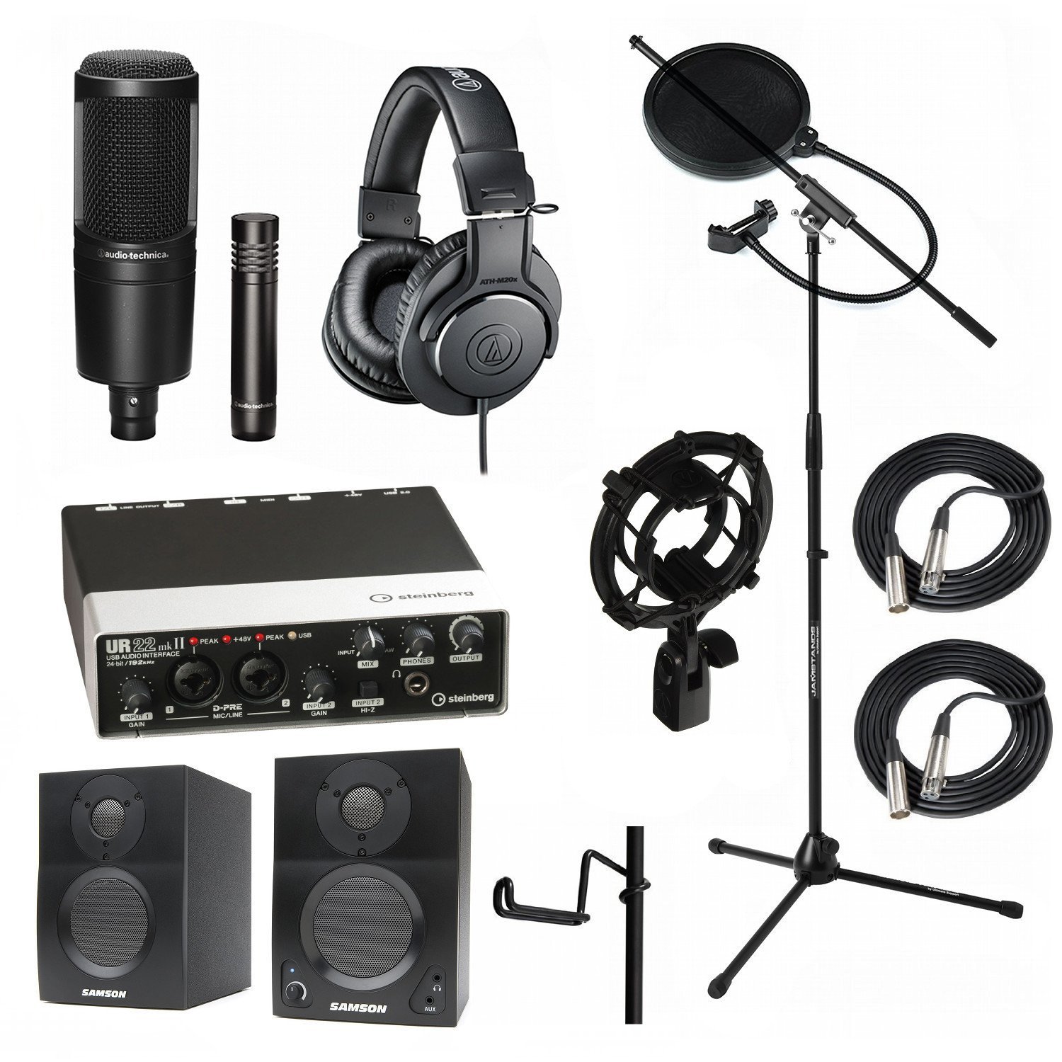 Home Recording Studio Bundle Audio Technica AT2041SP ATHM20x AT8458