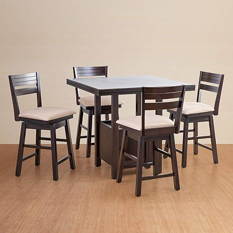 Home Centre Montoya 4 Seater High Dining Table Set With Swivel Chair Amazon In Home Kitchen