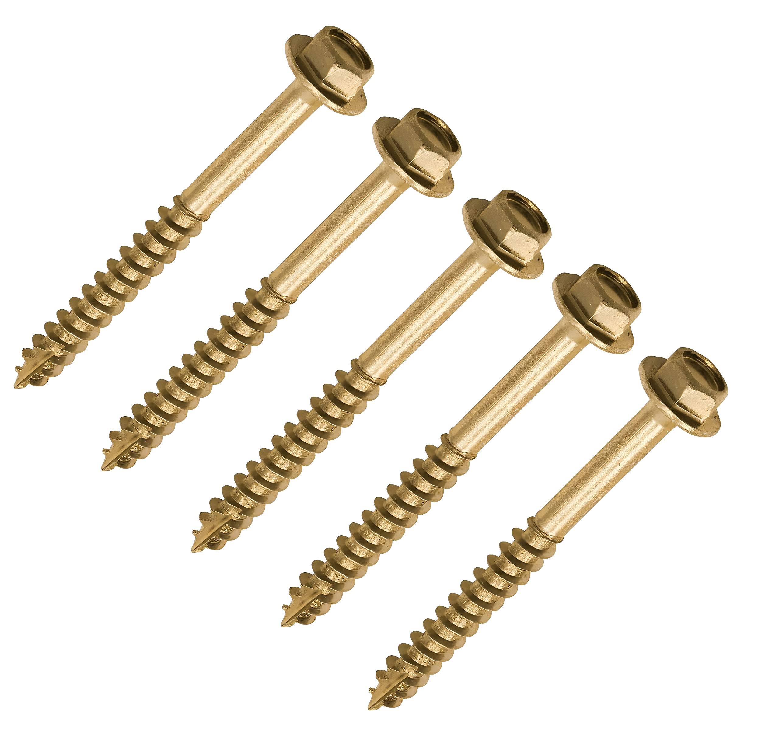 TERF® 10.0 X 80mm Advanced Turbo Coach Screws 10.0 X 80mm Slash Point Hex Flange Head Solo Coach Screw Yellow - Pack of 10