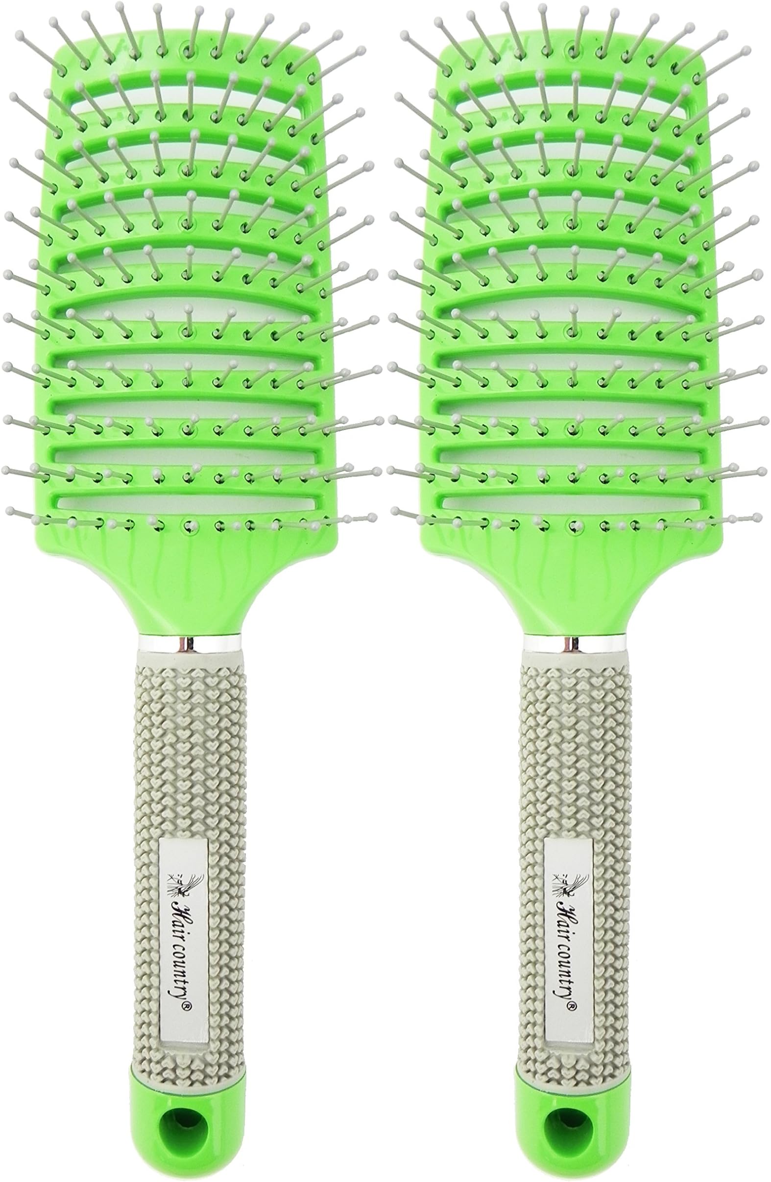 Charmvit Professional Detangling & Styling Paddle Hair Brush - Green (2 pcs)