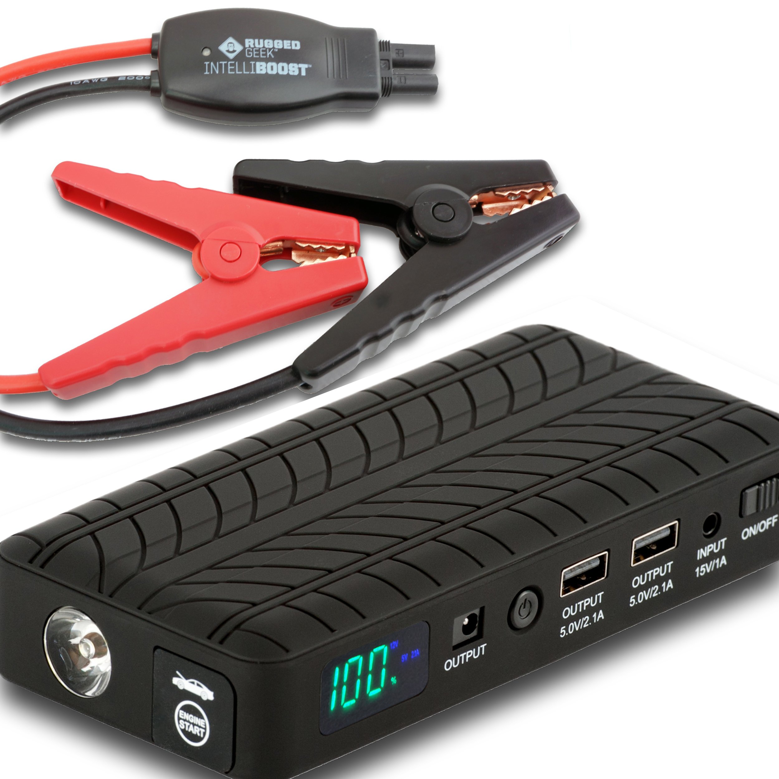 Rugged Geek INTELLIBOOST 600A Portable Jump Starter and Power Supply