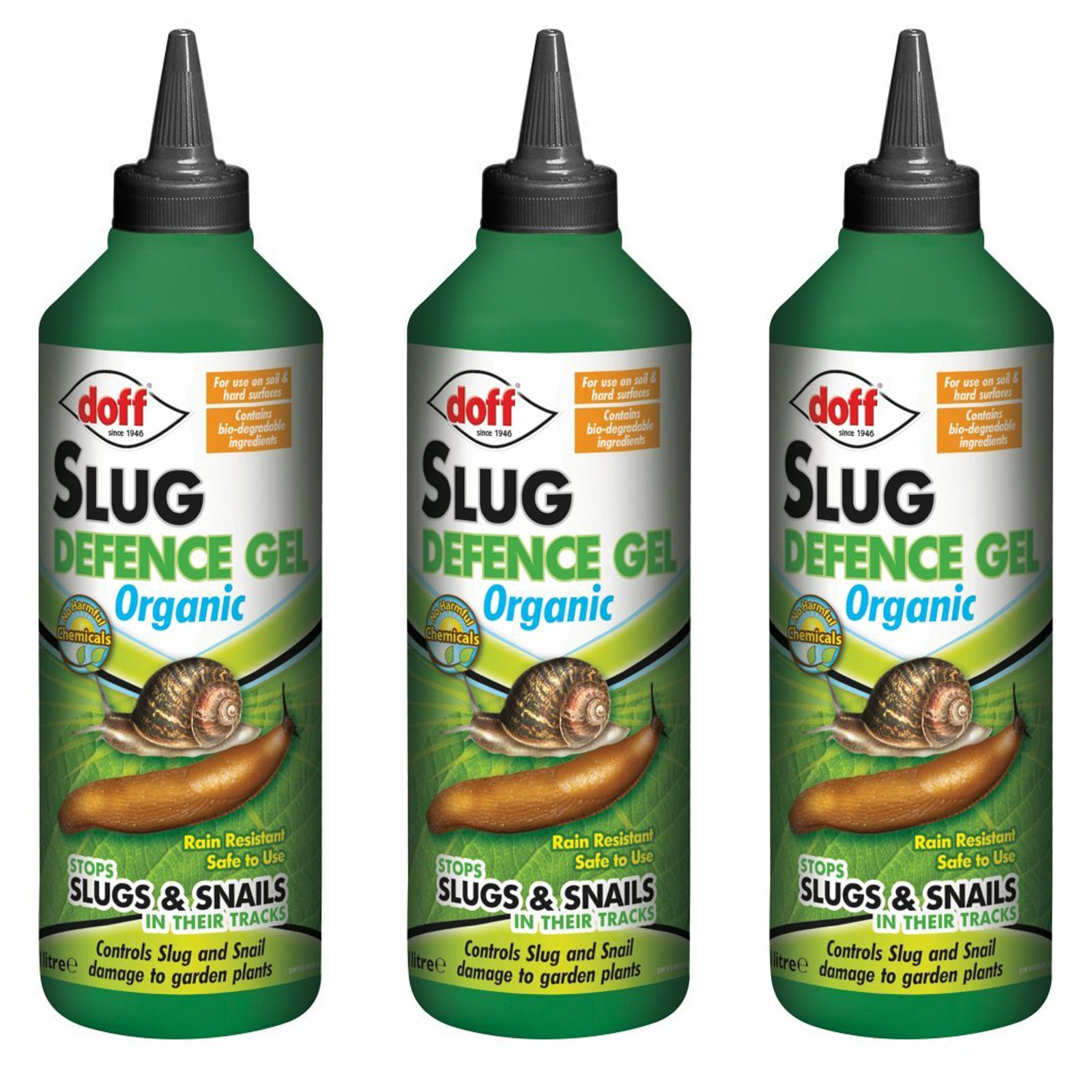 Value Pack of 3 - Doff Organic Slug Defence Gel 1L (Savings on Postage)