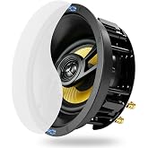 TANVSO SkyStage 6.5 Inch Ceiling Speaker, 600W Peak Single in Ceiling Speaker, 2-Way Angled Speaker with Paintable Magnetic Grille, Silk Dome Tweeter &amp; Glass Fiber Woofer for Home Theater