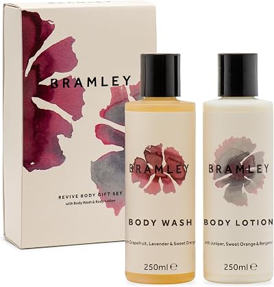 Bramley Revive Body Gift Set 2 x 250ml Body Wash Lotion Natural Vegan