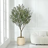 VeriNatural Artificial Olive Tree 7FT - Large Fake Olive Trees Indoor with 3066 Silk Leaves, Outdoor Potted Faux Plant with UV Resistant for Living Room,Office,Patio, Home Decor,VN157