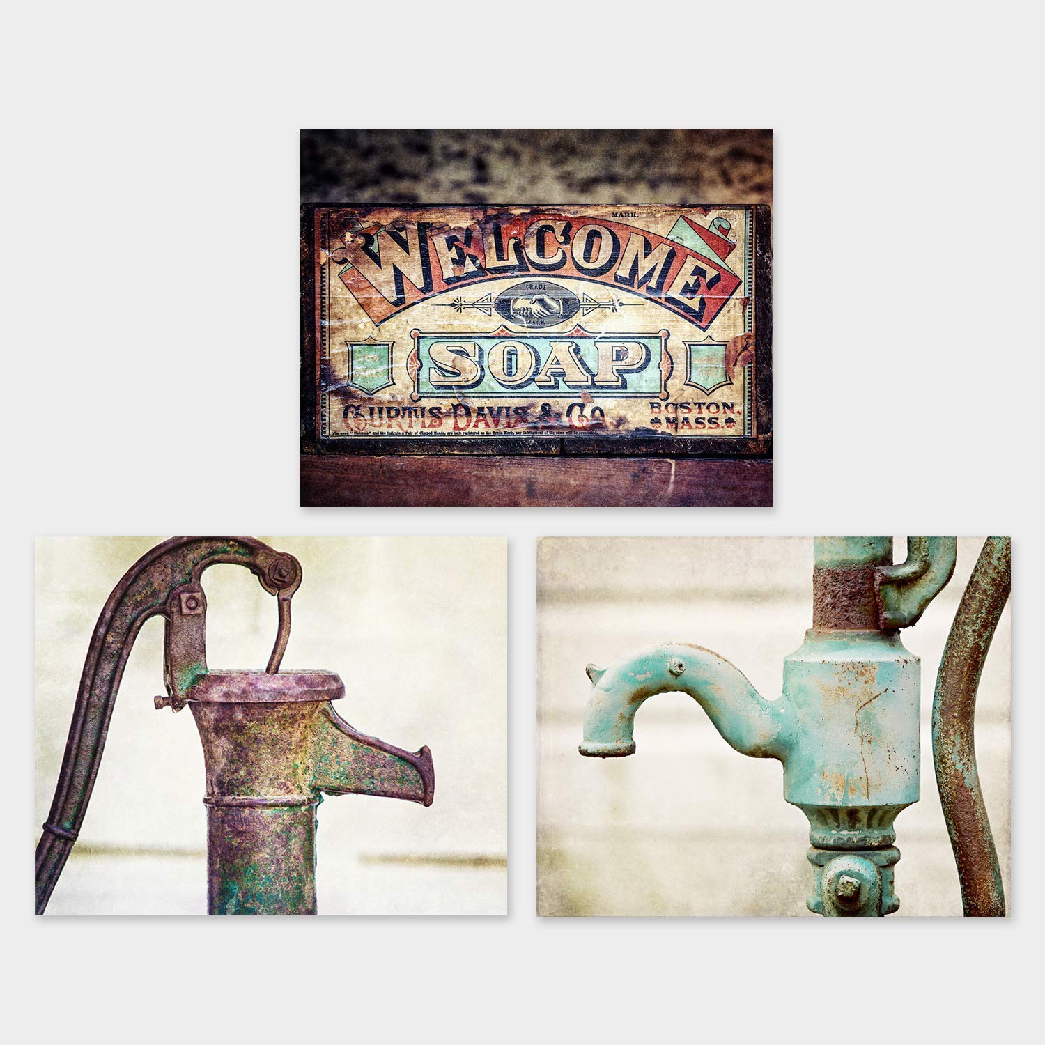 Amazon.com: Farmhouse Bathroom Wall Art Decor Set of 3 8x10 Unframed