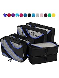 6 Set Packing Cubes,3 Various Sizes Travel Luggage Packing Organizers
