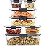 Rubbermaid Brilliance Storage 14-Piece Plastic Lids | BPA Free, Leak Proof Food Container, Clear
