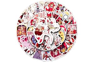 Hazbin Hotel Stickers Pack of 50 - Waterproof Vinyl Decals for Laptop, Phone, DIY Crafts (Charlie, Alastor, Angel Dust, Vaggi