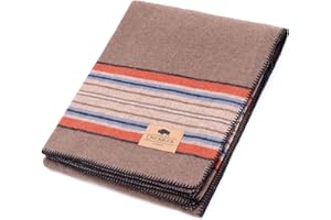 CHUBBUCK AUTHENTIC Chubbuck 100% Wool Blanket Camping (60" x 84") - Large Warm Blanket for Camping, Emergency, Outdoor Concerts and Home Use - Fire Retardant, Soft and Warm Blankets for Winter (Forest)