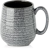 Hasense Large Coffee Mug, 20 oz Porcelain Coffee Cup with Big Handle Easy to Hold, Big Coffee Mug for Latte Coffee Tea Soup as Friend Gifts, Dishwasher and Microwave Safe, 1 PCS (Dark Grey)