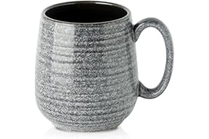 Hasense Large Coffee Mug, 20 oz Porcelain Coffee Cup with Big Handle Easy to Hold, Big Coffee Mug for Latte Coffee Tea Soup as Friend Gifts, Dishwasher and Microwave Safe, 1 PCS (Dark Grey)