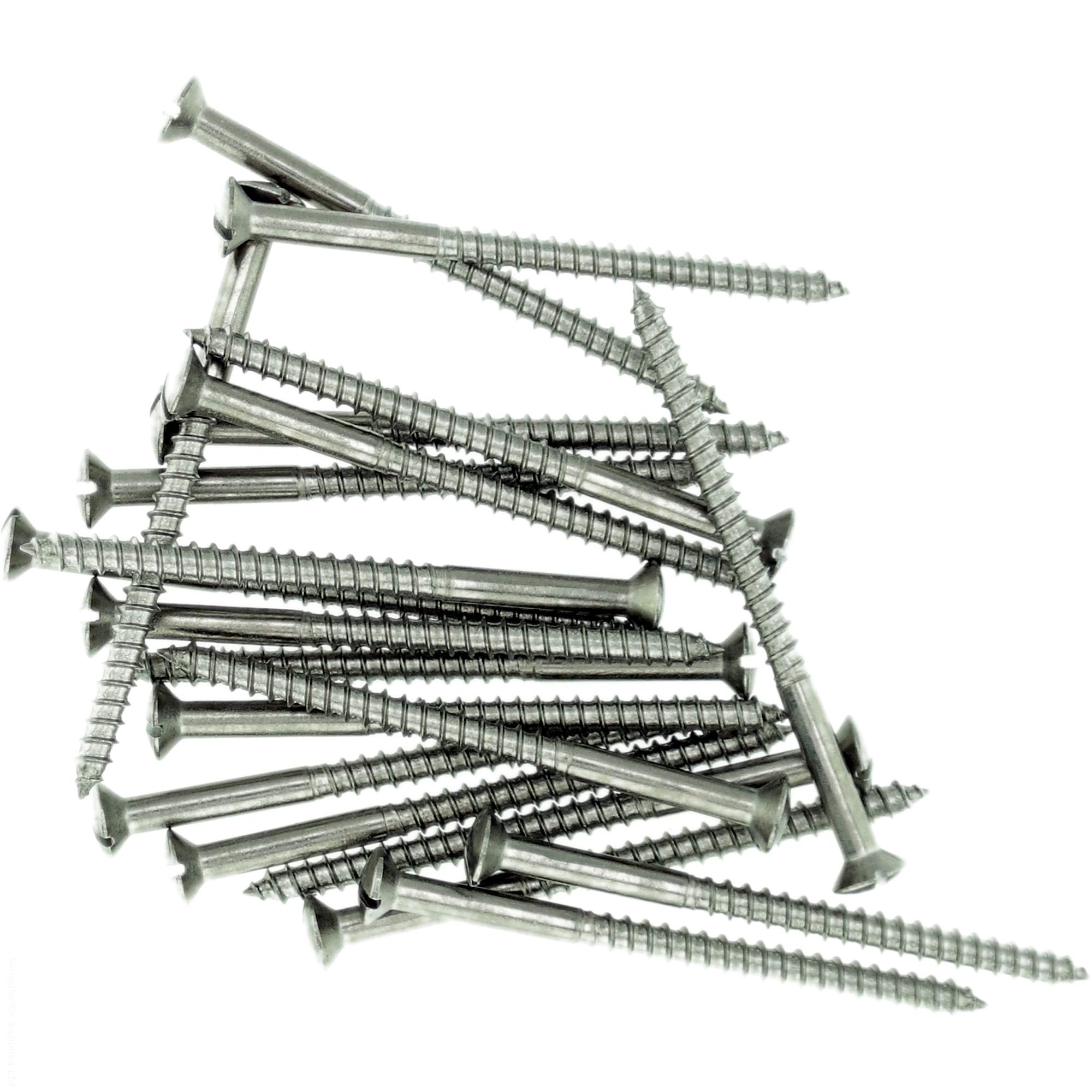 No.8 x 0.78 (4.0mm x 20mm) Slot Raised Countersunk Wood Screw - Stainless Steel (A2) (Pack of 20)