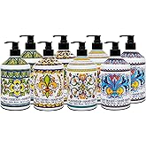 Perugia Italian Deruta Hand Soap - 21.5 fl oz Bottles - 8 pack - Lavendar, Sweet Orange, Lemon Verbana, and Olive Thyme