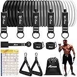 Resistance Bands Set, 150lb/200lb/250lb HPYGN Exercise Resistance Bands with Handles, 5 Tube Fitness Bands with Door Anchor,