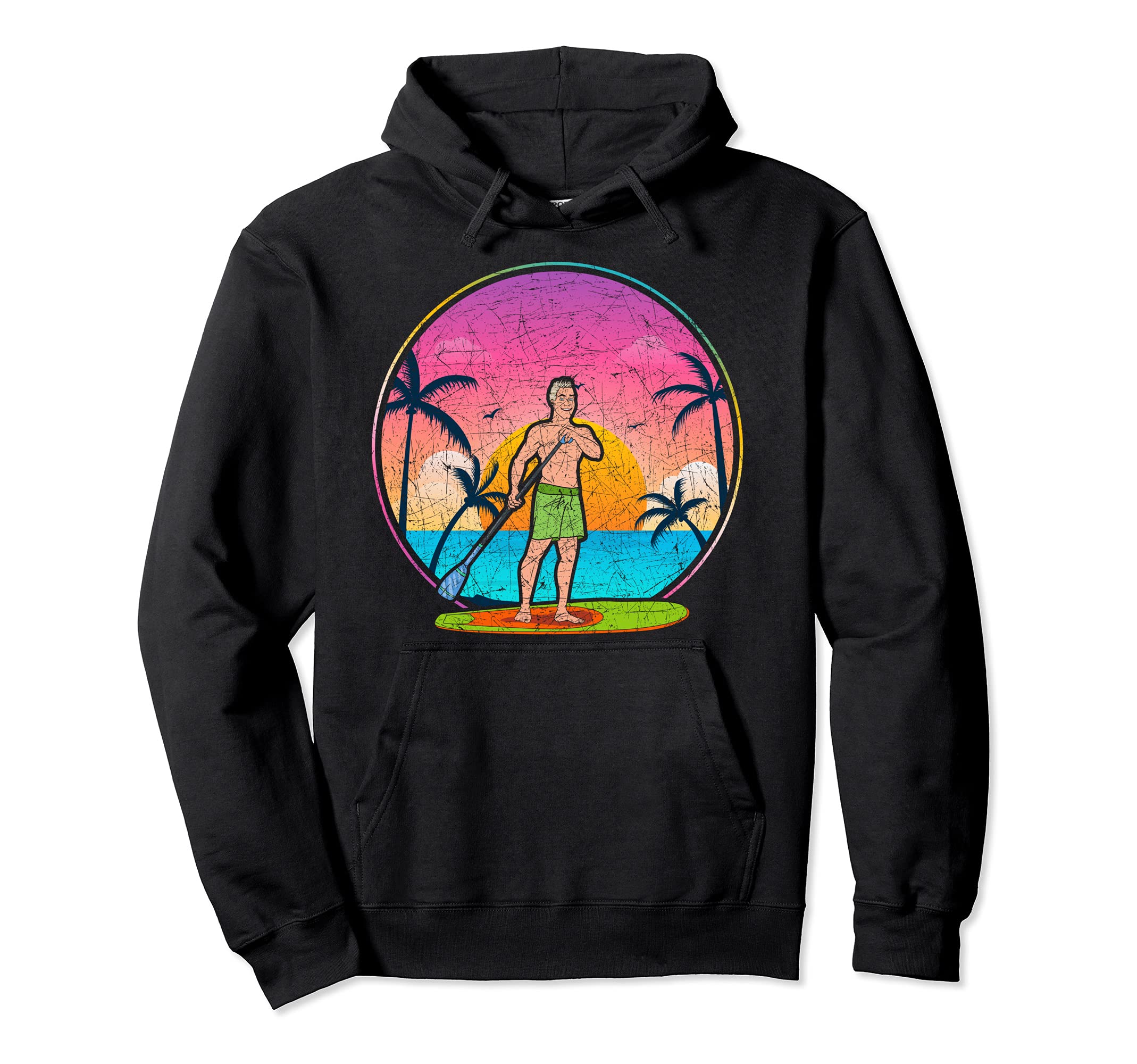 Sunset Stand Up Paddleboarding Paddleboarder Outdoor SUP Pullover Hoodie