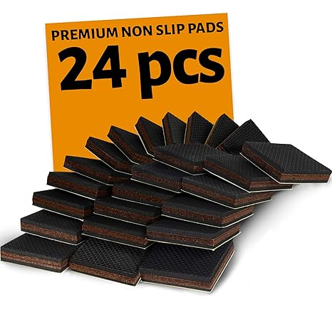 Non Slip Furniture Pads 24 Pcs Square Premium 2 Furniture Feet With Rubber Felt Best Hardwood Floor Protectors For Keep All Furniture High