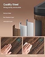 SONGMICS Dual Rubbish Bin 2-Compartment 30 L Dark Walnut LTB060N02 view 6