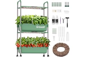 Hydroponics Growing System, Growell 54 Pods Vertical Indoor Herb Garden with Smart LED Grow Light, Auto Circulating Water Pum