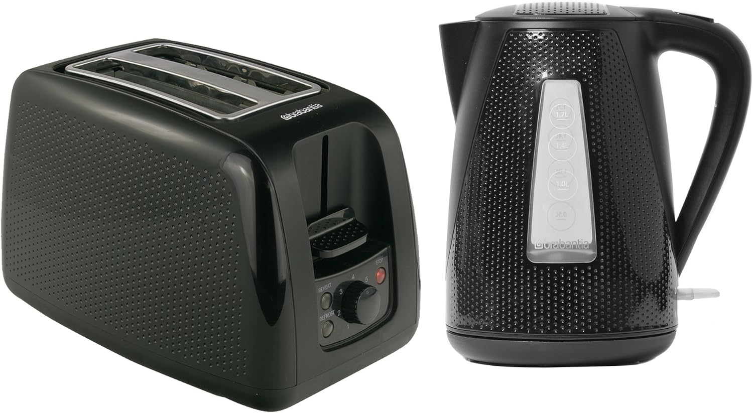 Brabantia BQPK06 Breakfast Kettle and 2 Slice Toaster Set Black