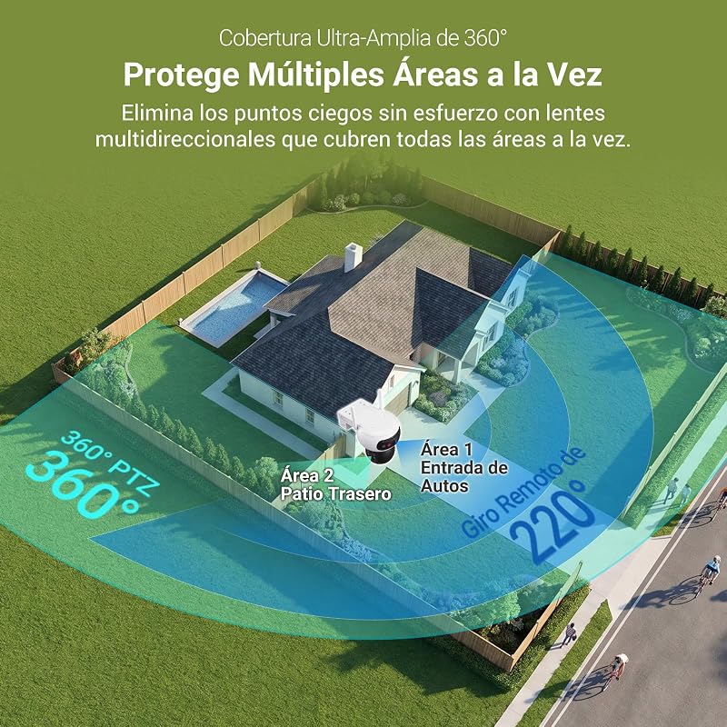 Câmara de 15MP (5+5+5 MP) WiFi Vigilância solar exterior, bateria, zoom misto 12x, objetiva tripla 3K, wireless, 360°, AOV, deteção de pessoas por IA, kit CB90F