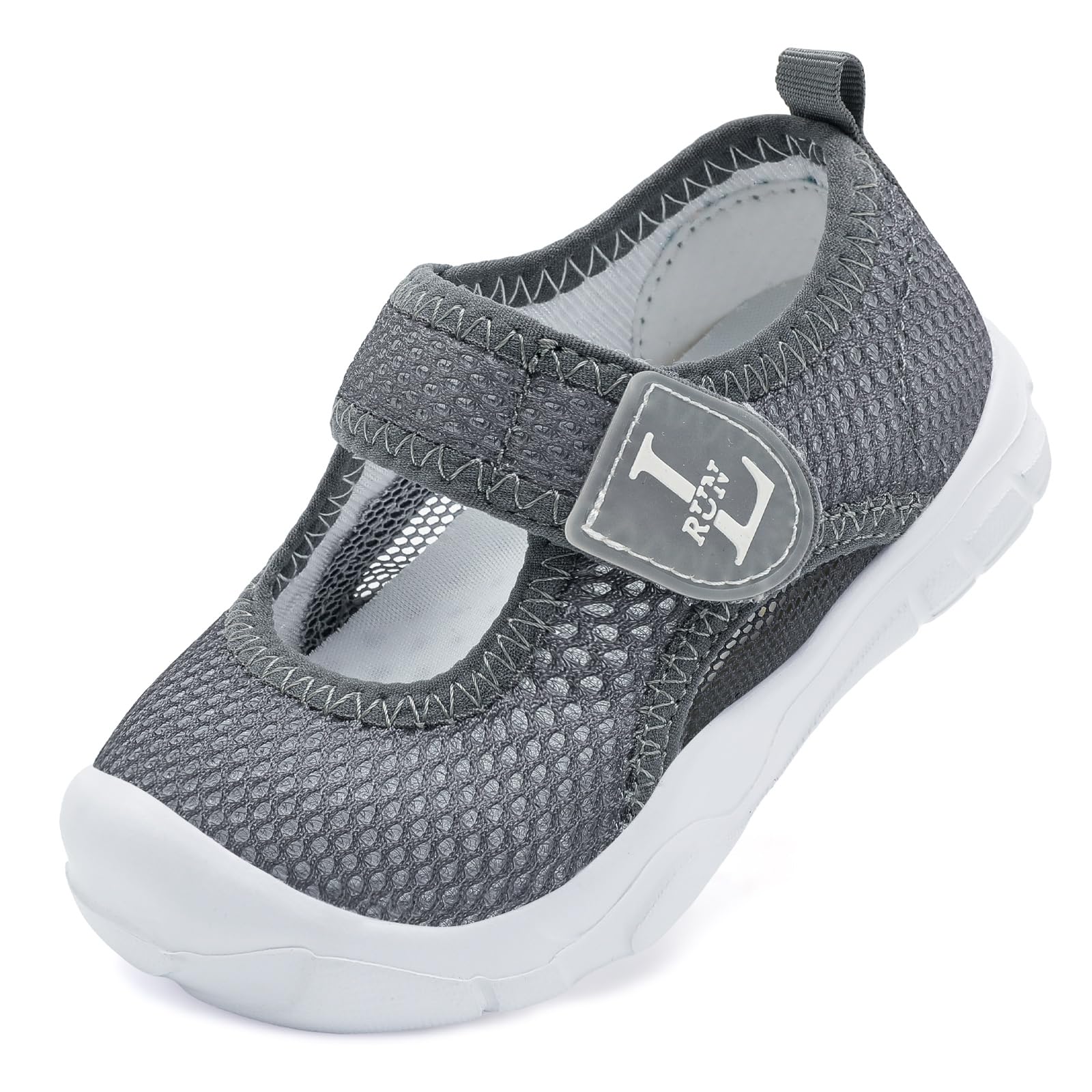 Photo 1 of (used) L-RUN Kids Sandal Boys Summer Shoes Barefoot Toddler Girls School Dress Shoes with Adjustable Strap Black 6 Toddler