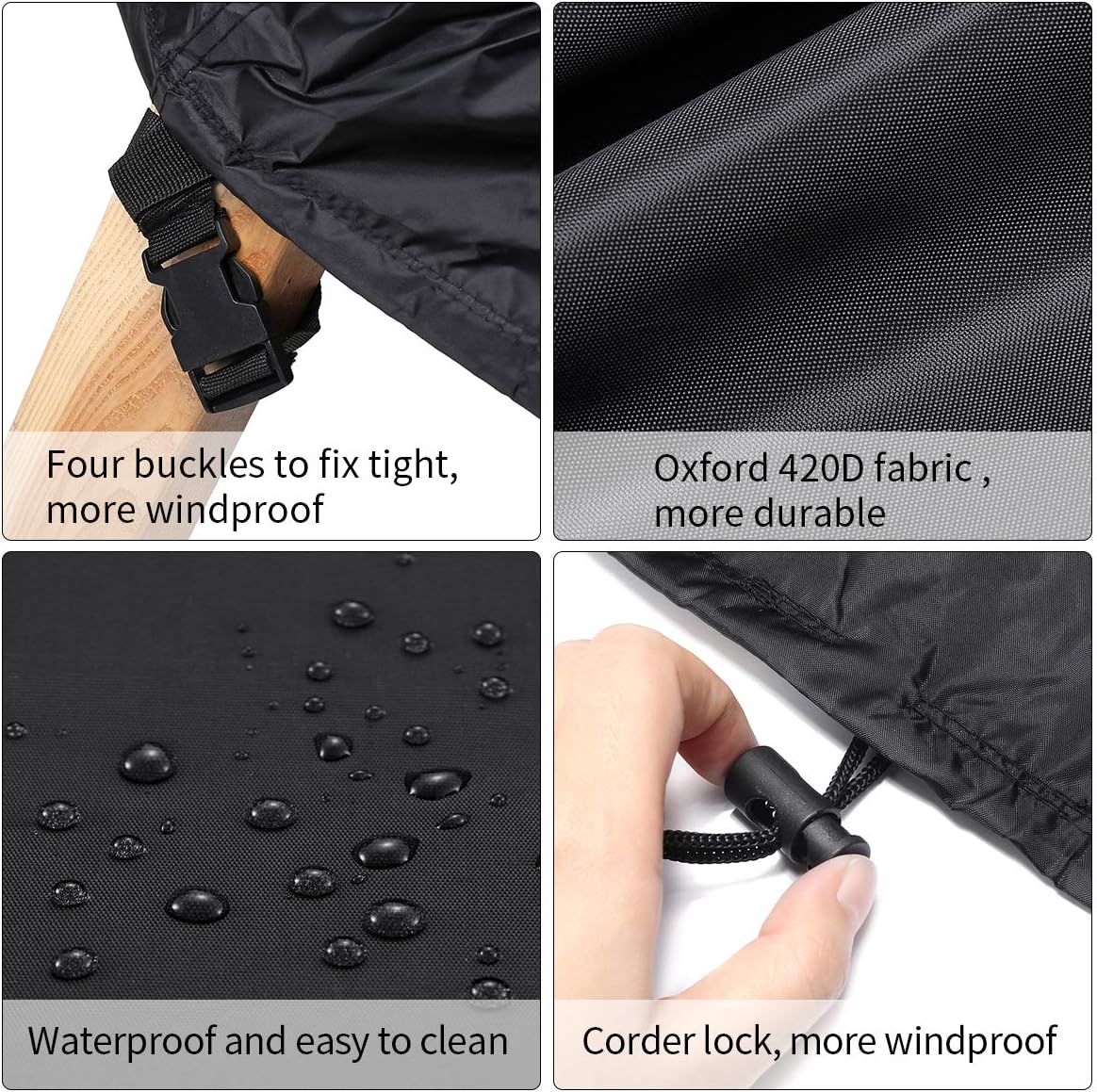 GEMITTO Garden Furniture Cover 155x115x65cm Patio Furniture Cover Upgraded Tear-Resistant, Waterproof, Windproof - Image 5